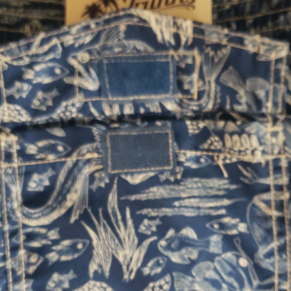 Men's Trunks Surf & Swim Co. Nautical Deep Sea Fishes Printed Size XL Cobalt NWT - Picture 12 of 13